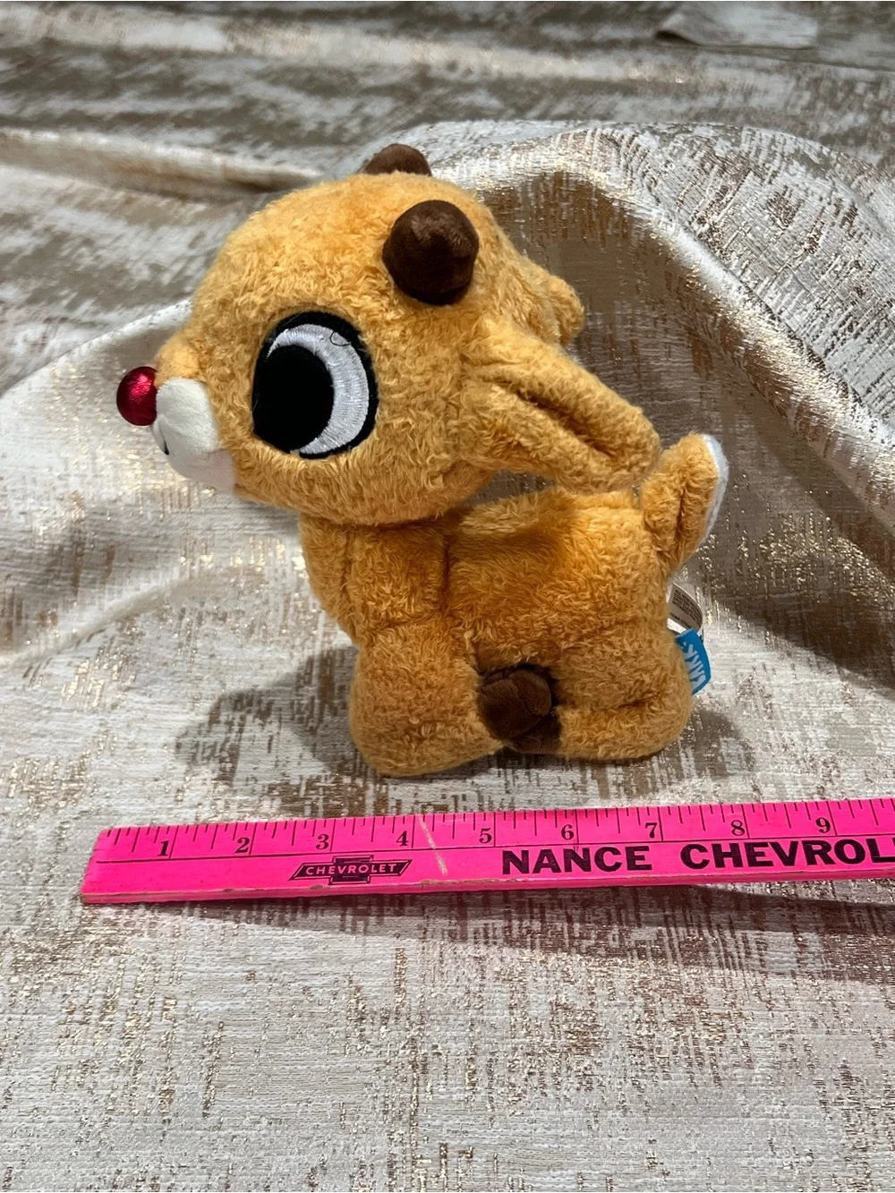 Bark Box Baby Rudolph The Red Nosed Reindeer Squeaker Dog Toy Plush